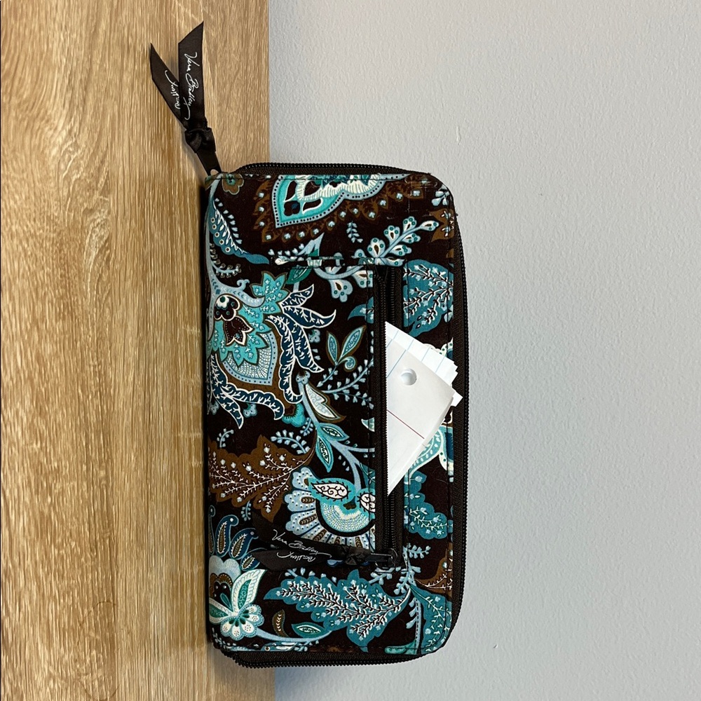 Vera Bradley Turquoise Diamond Pattern Wallet - Picture 3 of 3
